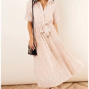 Bohme Ruth Floral Midi Dress in Pink